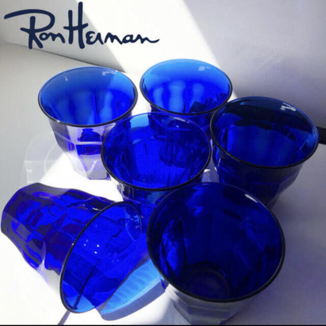 Ron Herman(ロンハーマン)の新品 ロンハーマン デュラレックス 3個 限定 青 サファイア グラス インテリア/住まい/日用品のキッチン/食器(グラス/カップ)の商品写真