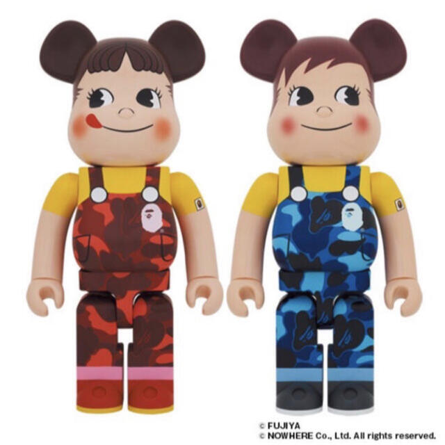 MEDICOM TOY(メディコムトイ)のBE＠RBRICK BAPE(R) × ペコちゃん & ポコちゃん 1000% エンタメ/ホビーのおもちゃ/ぬいぐるみ(キャラクターグッズ)の商品写真