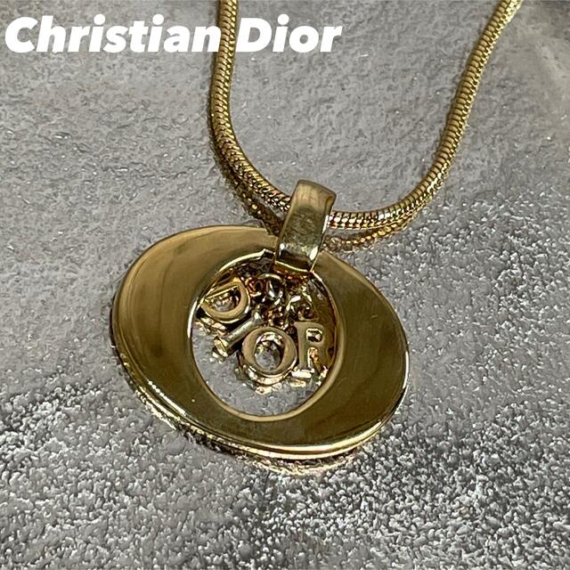 クリスチャンディオール Christian Dior ネックレス ペンダント メタル ブラック×ゴールド レディース 送料無料 h28242f