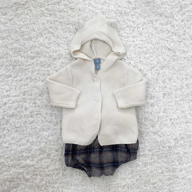 babyGAP(ベビーギャップ)のベビーギャップ　くま耳カーディガン キッズ/ベビー/マタニティのベビー服(~85cm)(カーディガン/ボレロ)の商品写真