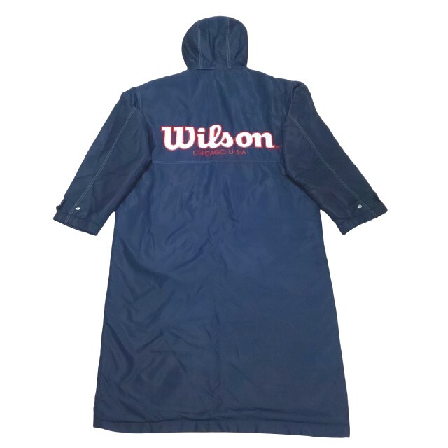 wilson(ウィルソン)の【極美品/希少】90s Wilson ベンチコート 刺繍ロゴ デカロゴ 裏ボア メンズのジャケット/アウター(ダウンジャケット)の商品写真