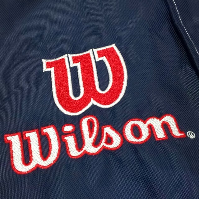 wilson(ウィルソン)の【極美品/希少】90s Wilson ベンチコート 刺繍ロゴ デカロゴ 裏ボア メンズのジャケット/アウター(ダウンジャケット)の商品写真