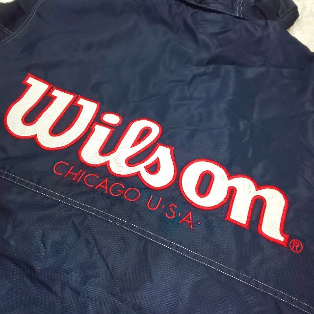 wilson(ウィルソン)の【極美品/希少】90s Wilson ベンチコート 刺繍ロゴ デカロゴ 裏ボア メンズのジャケット/アウター(ダウンジャケット)の商品写真