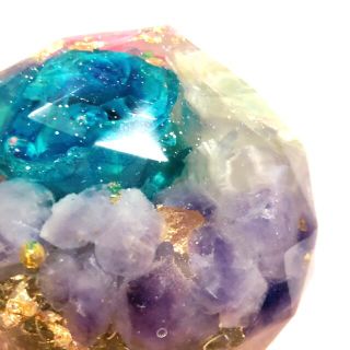 カラフルフラワー❃︎クリスタルボールオルゴナイト✨