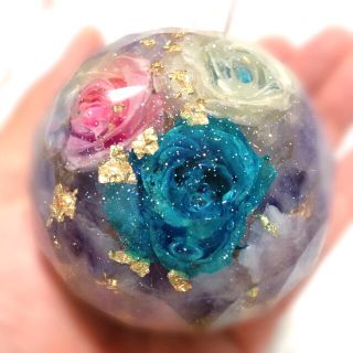 カラフルフラワー❃︎クリスタルボールオルゴナイト✨