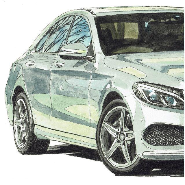 GC-2042 Mベンツ C/AMG SL65限定版画サイン額装作家平右ヱ門