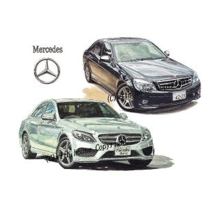 GC-1895 Mercedes BENZ限定版画サイン額装作家平右ヱ門