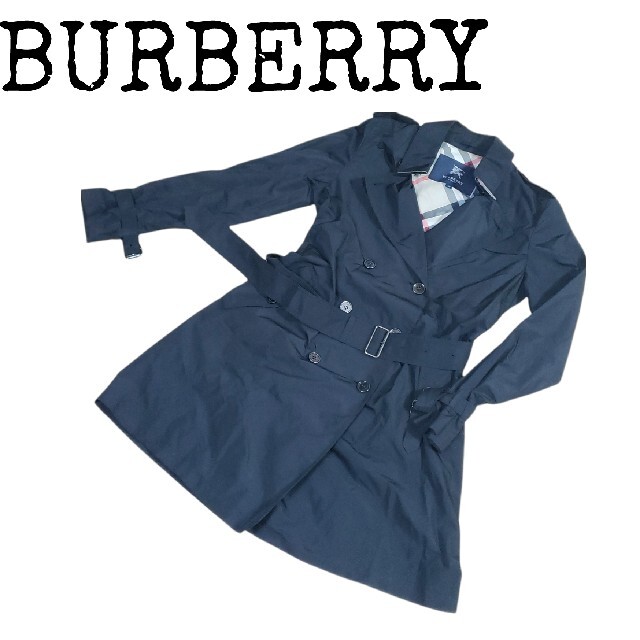 BURBERRY(バーバリー)のBURBERRY London トレンチコート ベルト付 ノバチェック 黒 L レディースのジャケット/アウター(トレンチコート)の商品写真