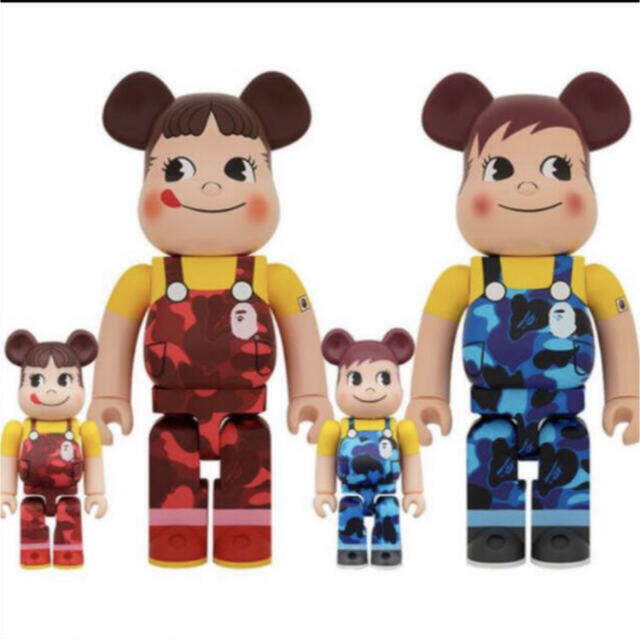 フィギュアBE@RBRICK BAPE × ペコちゃん & ポコちゃん 400％ 100%