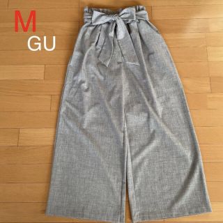 ジーユー(GU)の##GU ウエストリボンワイドパンツ M美品(カジュアルパンツ)