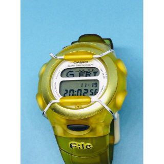 カシオ(CASIO)のL40）人気の(*'▽')カシオ・ベビーG電池交換イエロー・アラームクロノ(腕時計)