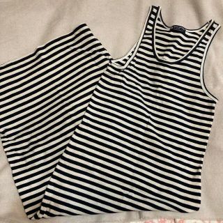 プチバトー(PETIT BATEAU)のPETIT BATEAU ⛴ボーダーノースリーブワンピース　14ans(ひざ丈ワンピース)