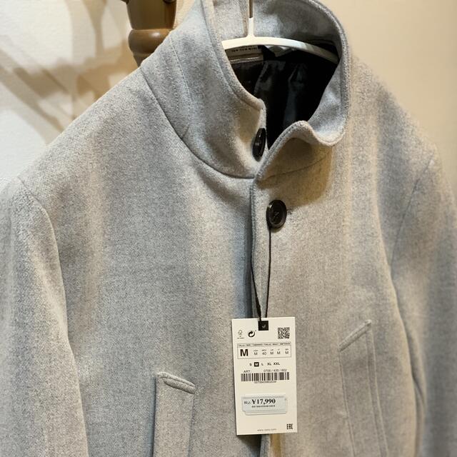 ZARA(ザラ)の【ブラック様専用】ZARA 厚手ロングコート ライトグレー メンズのジャケット/アウター(チェスターコート)の商品写真