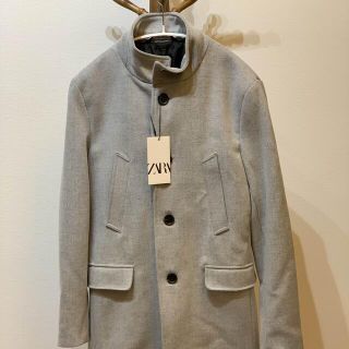 ザラ(ZARA)の【ブラック様専用】ZARA 厚手ロングコート ライトグレー(チェスターコート)