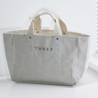 スリー(THREE)のTHREE ボックス キャンバストート GY(トートバッグ)