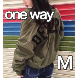 ワンウェイ(one*way)のワンウェイ☆one way☆レディース☆アウター☆MA-1☆バックロゴ☆Mサイズ(ブルゾン)