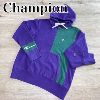 チャンピオン(Champion)のchampion リバースウィーブ　古着　プルオーバー　 パーカー　パープル　L(パーカー)