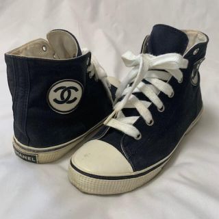 シャネル(CHANEL)のCHANEL シャネル ヴィンテージ ハイカット スニーカー バイカラー 人気(スニーカー)