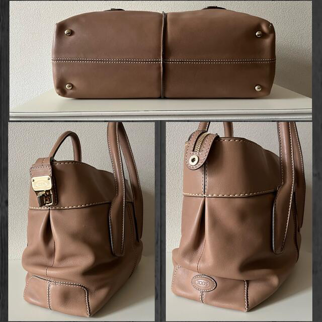極美品TOD'S トッズ Dバッグ ハンドバッグ レザー ベージュ 極美品TOD'S トッズ Dバッグ ハンドバッグ レザー ベージュ