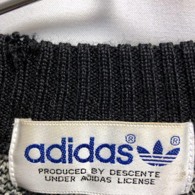 80年代ビンテージ ADIDAS デサント 切り替えデザインニット