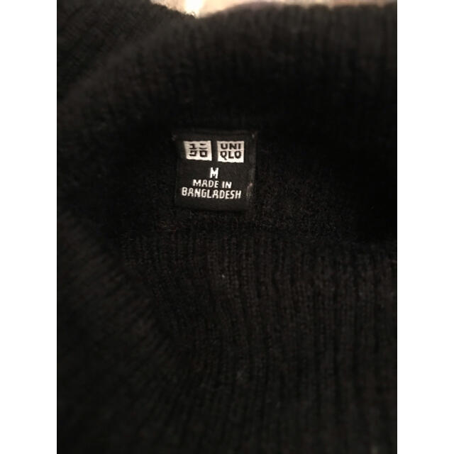 UNIQLO(ユニクロ)のユニクロ リブタートルネック ニット　黒タートル レディースのトップス(ニット/セーター)の商品写真