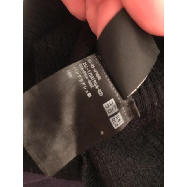 UNIQLO(ユニクロ)のユニクロ リブタートルネック ニット　黒タートル レディースのトップス(ニット/セーター)の商品写真