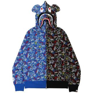 メディコムトイ(MEDICOM TOY)のBE@RBRICK CAMO BE@R SHARK HALF フーディ(パーカー)