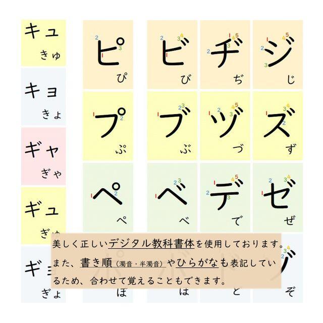 カタカナの濁音 半濁音 拗音表 書き順付で覚えやい お風呂でも学べる 五十音の通販 By Himawari教材 ラクマ