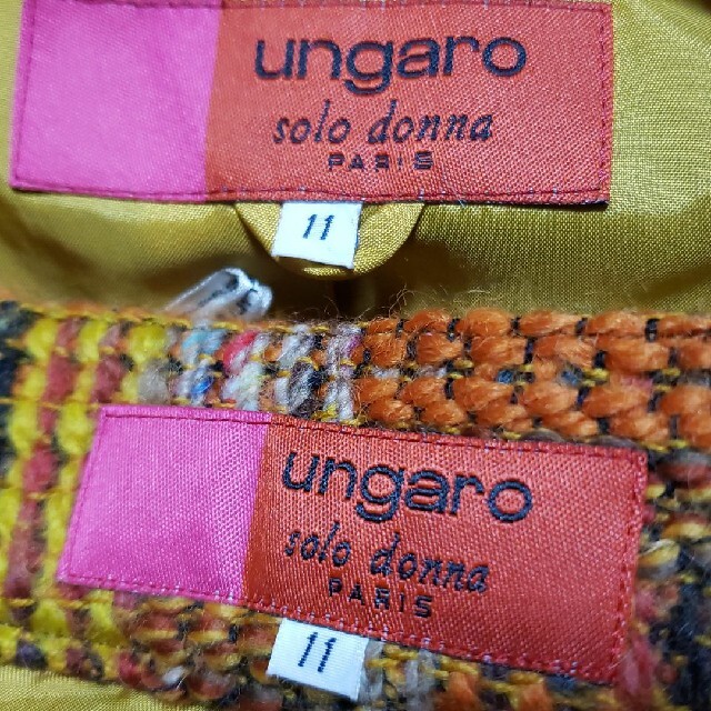 emanuel ungaro(エマニュエルウンガロ)のungaro ツイードスーツ ウンガロ セットアップ スーツ ツイード マルチ レディースのフォーマル/ドレス(スーツ)の商品写真