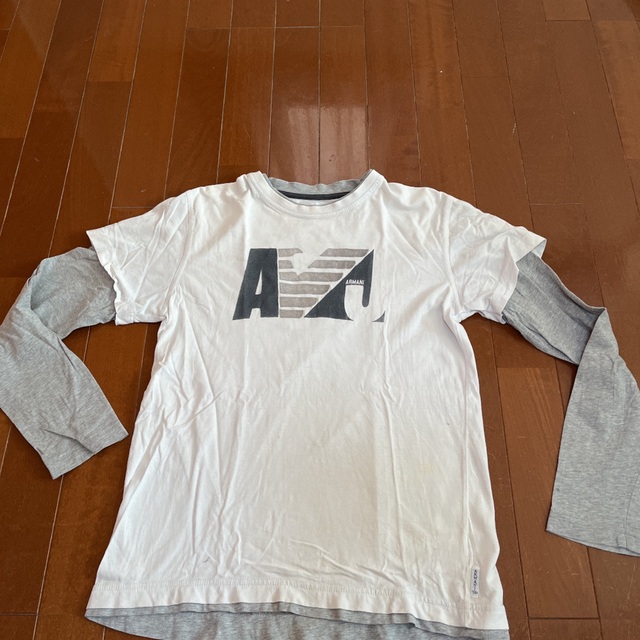 ARMANI JUNIOR(アルマーニ ジュニア)のアルマーニジュニア　グレー長袖Tシャツ　14A キッズ/ベビー/マタニティのキッズ服女の子用(90cm~)(Tシャツ/カットソー)の商品写真