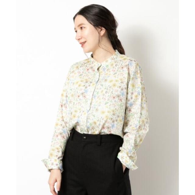 ★美品　NIMES LIBERTY PRINTスタンドカラーシャツ ニーム