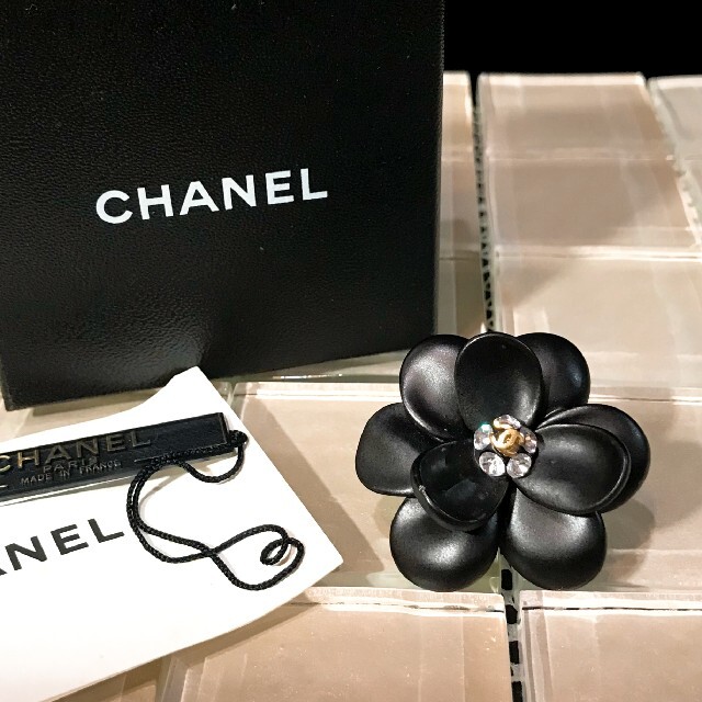 CHANEL☆シャネル☆カメリア ブローチ☆黒