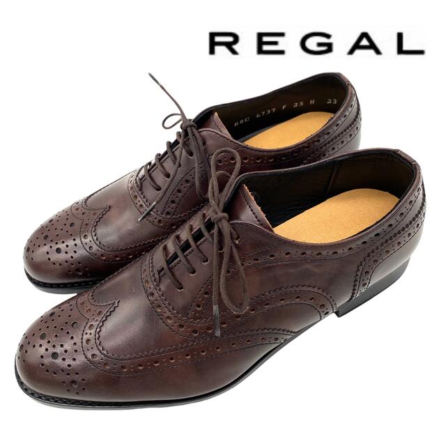 REGAL(リーガル)の【極美品】REGAL リーガル レザー ウィングチップ ローファー  23cm レディースの靴/シューズ(ローファー/革靴)の商品写真