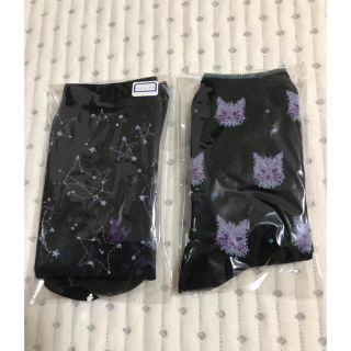 アナスイミニ(ANNA SUI mini)のアナスイミニ ソックス L 18-20cm ねこ 星座 ハイソックス(靴下/タイツ)