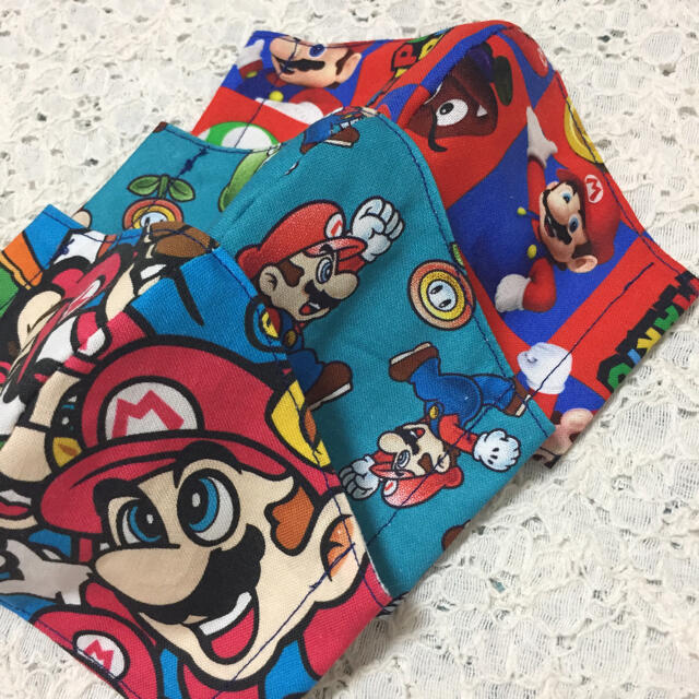 マリオ インナーマスク  未就学から低学年 ハンドメイドのキッズ/ベビー(外出用品)の商品写真