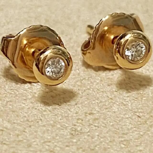 お値下げtiffanyバイザヤードk18ゴールドピアス0.06ct