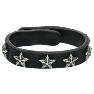 クロムハーツ(Chrome Hearts)のクロムハーツ  2SNP/2BTN STAR/2ボタン2スナップ レザーブレスレット メンズ 9(ブレスレット)