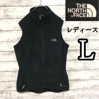 ザノースフェイス(THE NORTH FACE)のノースフェイス レディース TKA100 フリース ベスト L 黒 ブラック(ベスト/ジレ)