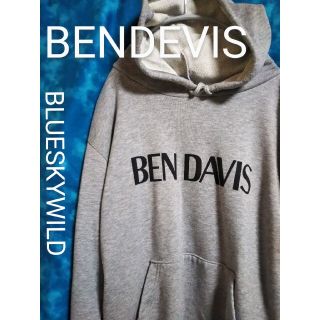 ベンデイビス(BEN DAVIS)のBENDAVISベンデイビス デカロゴ ライトグレーカラー プルオーバーパーカー(パーカー)