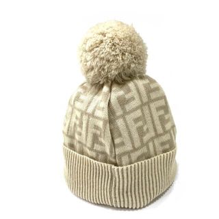 FENDI - 美品 フェンディ FF ズッカ ポンポン付き ニットキャップ