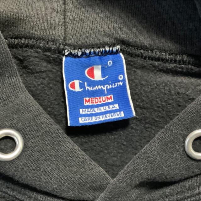 Champion(チャンピオン)のChampion★パーカー★黒★レディースM キッズ150 ヴィンテージ古着 レディースのトップス(パーカー)の商品写真