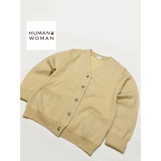 ヒューマンウーマン(HUMAN WOMAN)の【美品】HUMAN WOMAN ヒューマンウーマン ステッチ カーディガン(カーディガン)