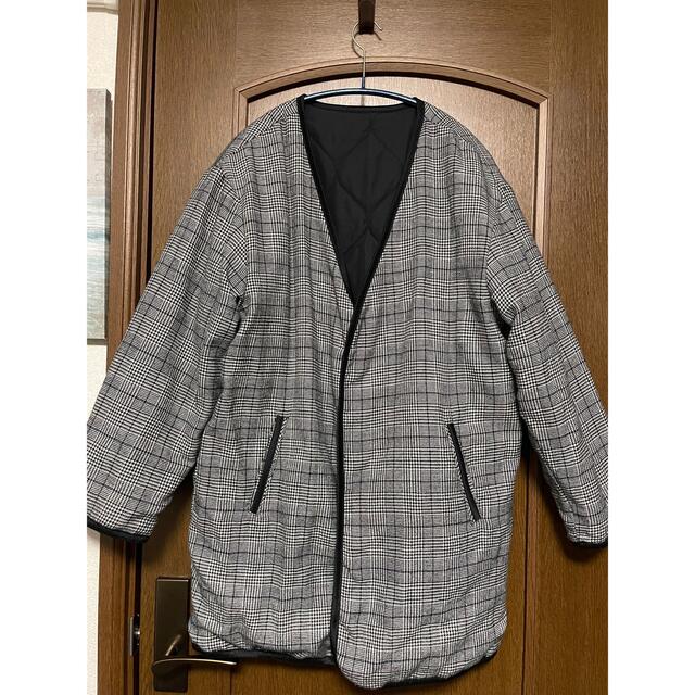 キルティングコート リバーシブル BK レディースのジャケット/アウター(ロングコート)の商品写真