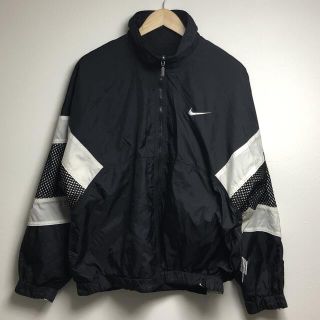 ナイキ(NIKE)の90s 銀タグ　古着　ナイロンジャケット　NIKE  ブラック　リバーシブル　黒(ナイロンジャケット)