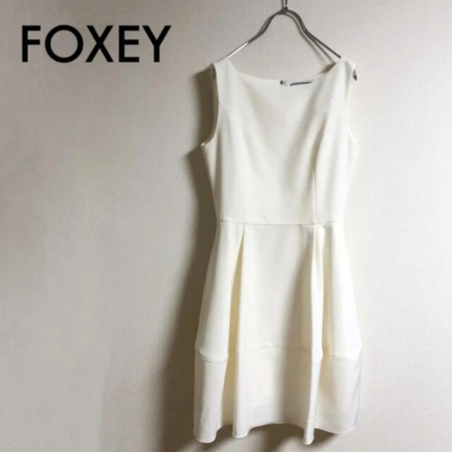 品質は非常に良い ホワイト ワンピース バロン フォクシーニューヨーク フォクシー Foxey ひざ丈ワンピース