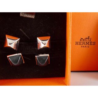 エルメス(Hermes)の新品同様　エルメス　メドール　ブラック　リバーシブル　カフス　カフリンクス(カフリンクス)