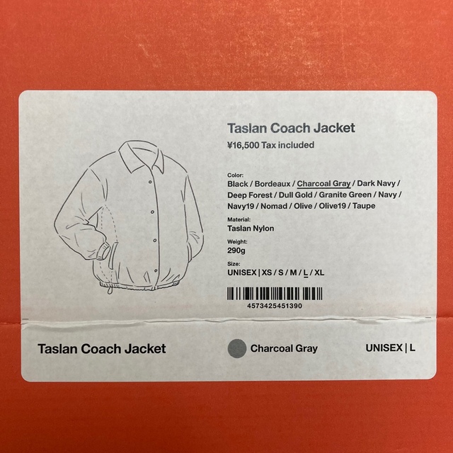 山と道　Taslan Coach Jacket　灰色　グレー