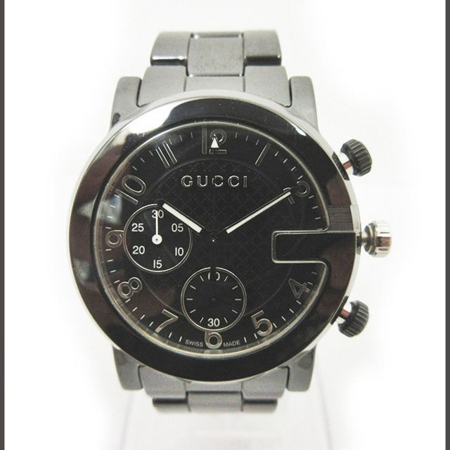 45mmケースヨコグッチ YA101352 G-クロノ 腕時計 セラミック クロノグラフ 黒