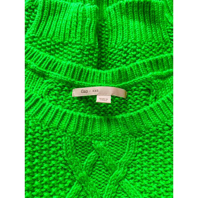 GAP(ギャップ)のビタミンカラー　鮮やか　グリーン　ニット　ざっくり　編み込み　緑色　ウール レディースのトップス(ニット/セーター)の商品写真