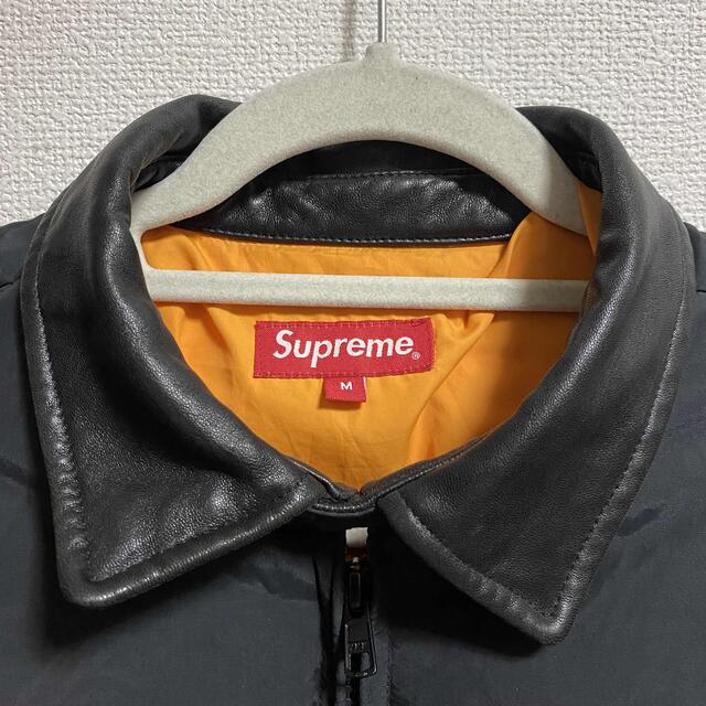 Supreme Leather Collar Puffy Jacket